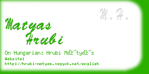 matyas hrubi business card